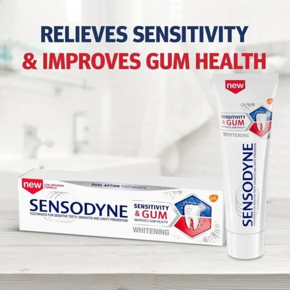 Two NEW Tubes of Sensodyne Sensitivity & Gum Teeth Whitening Toothpaste